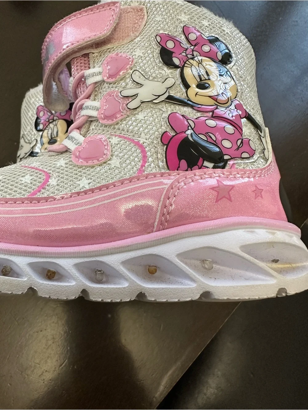 Disney Minnie Pink and White Girls Winter Boots